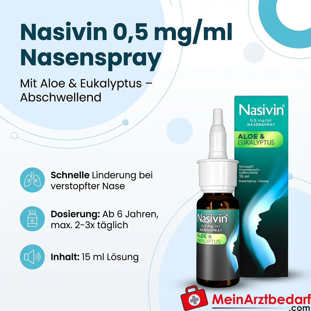 MER05 Nasivin 0,5 mg/ml spray nasal con aloe eucalipto 15 ml descongestionante
