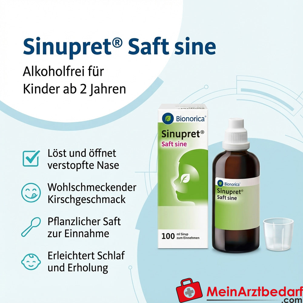 Sinupret sap sine 100 ml alcoholvrij kersensmaak voor kinderen vanaf 2 jaar