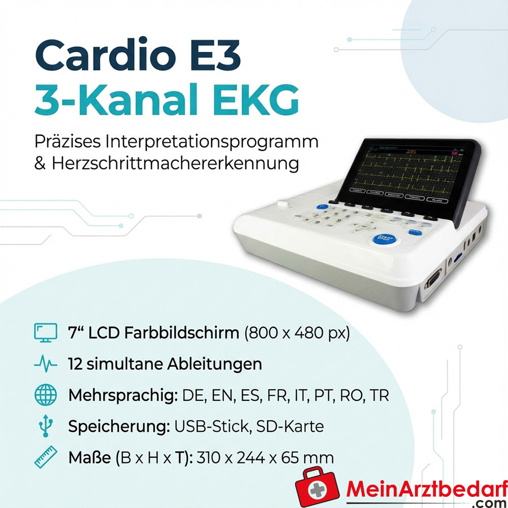 medical Econet Cardio E3, ECG a 3 canali