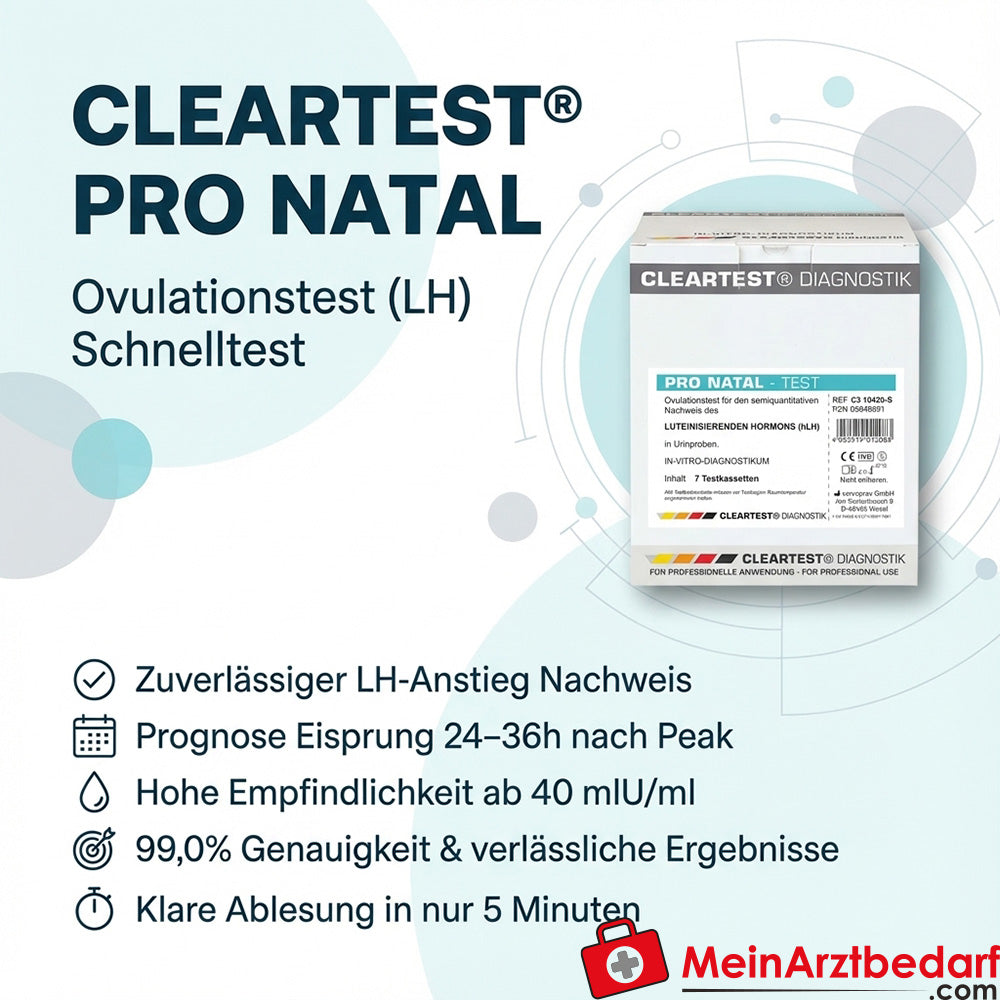 Cleartest Pro Natal Test d'ovulation (LH) rapide 40 mIU/ml 7 pièces