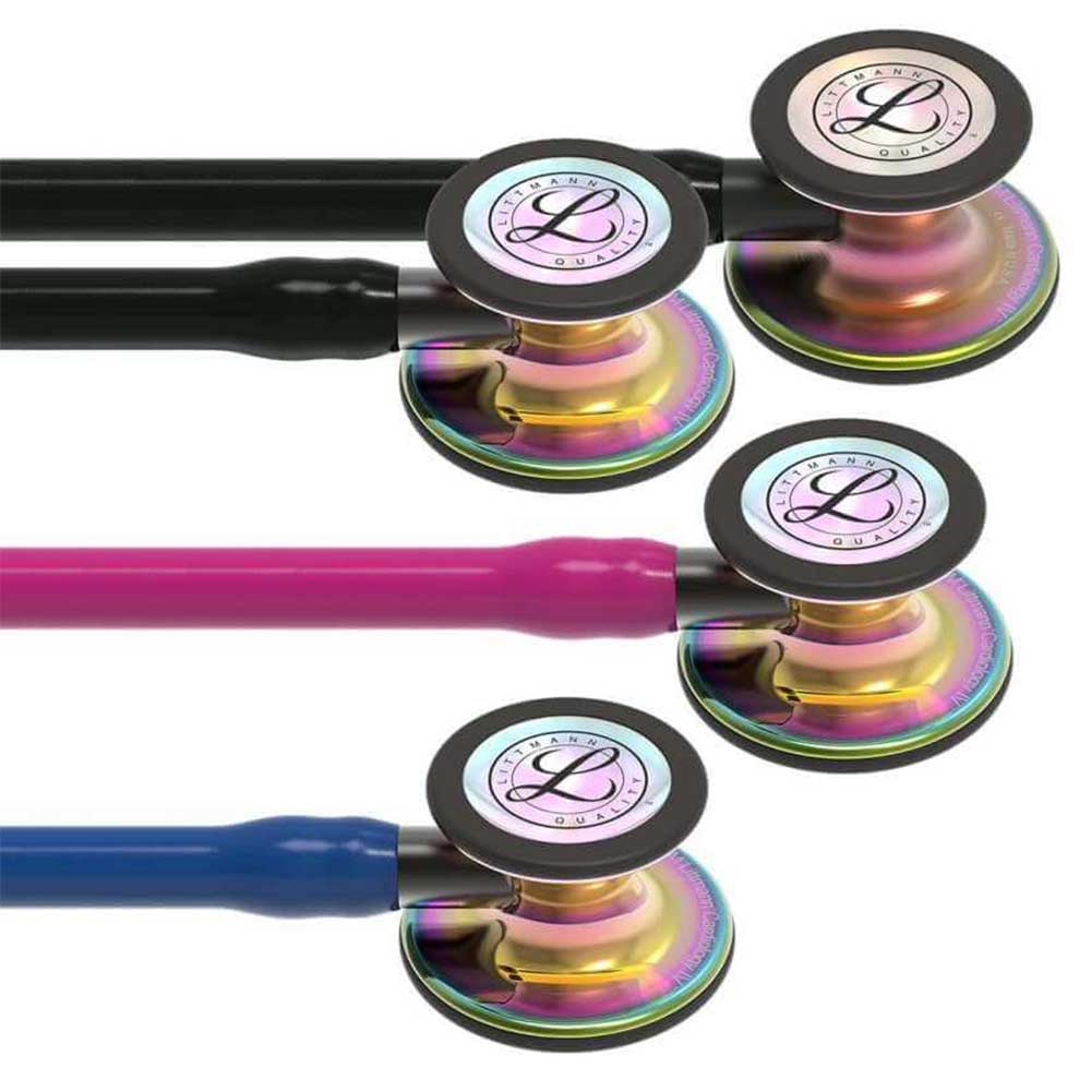 Stéthoscope Littmann Cardiology IV en acier inoxydable, double fréquence, pour adultes & enfants, Rainbow-Edition