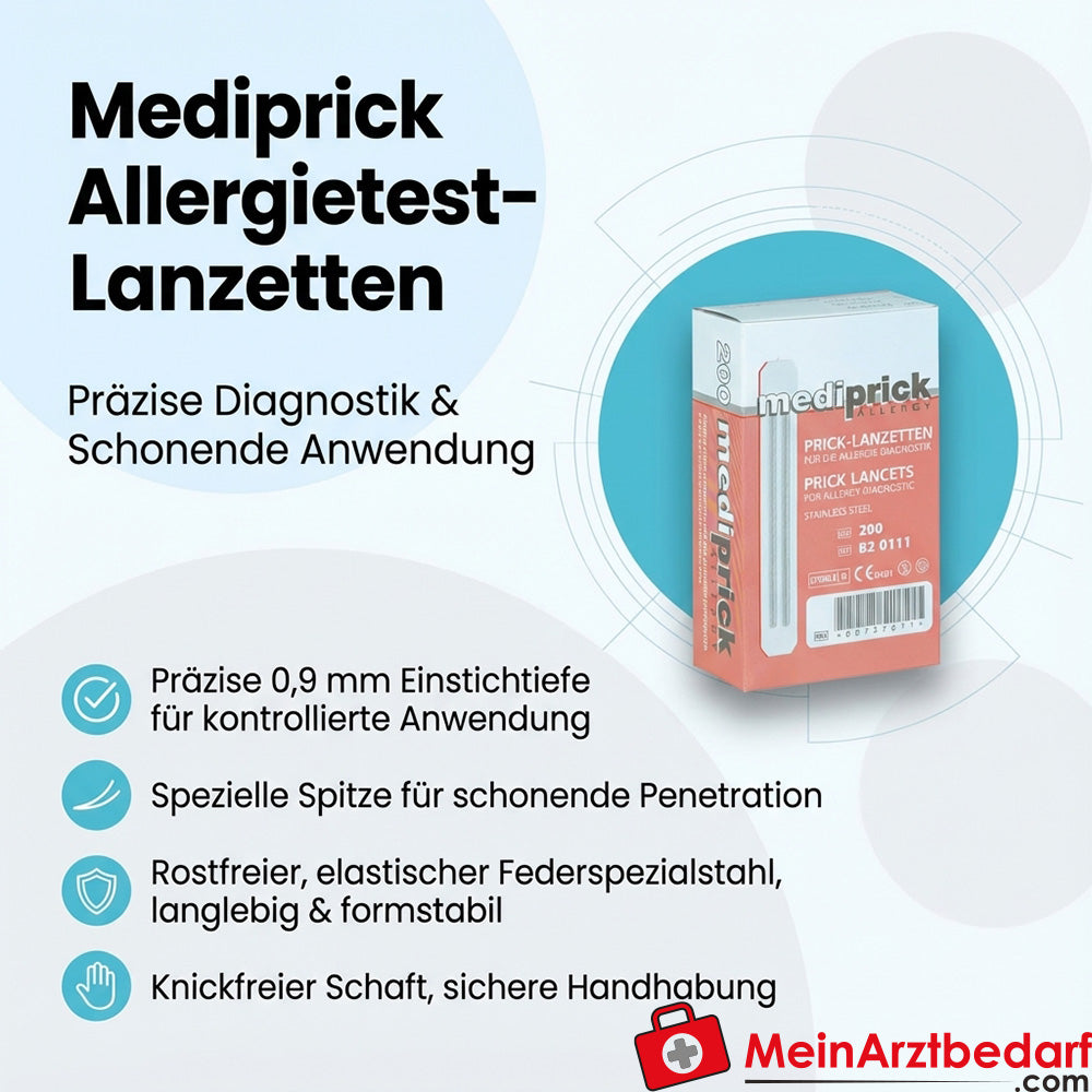 Mediprick allergie test lancetten 0,9 mm steriele wegwerp lancetten 200 stuks