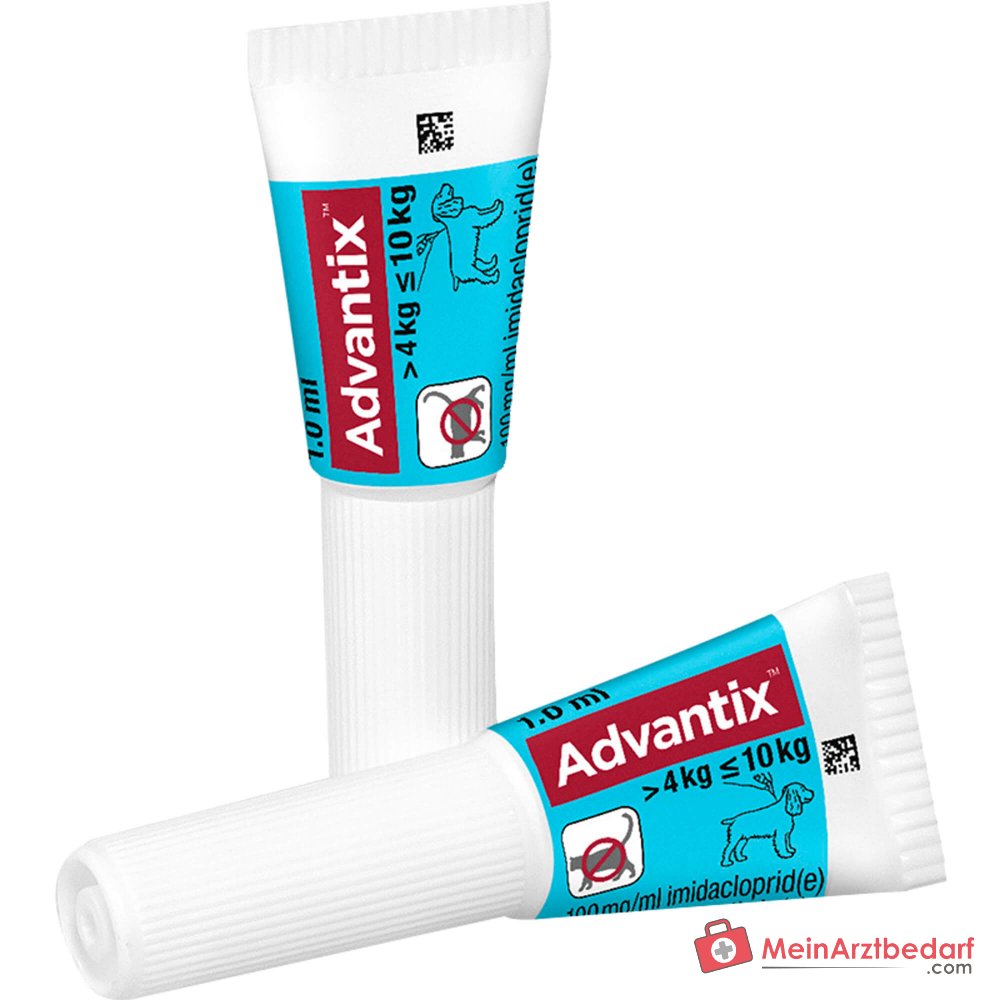 Elanco Advantix Spot-on solution Imidaclopride / Pyréthroïde pour chiens de 4 à 10 kg, 4 pièces.