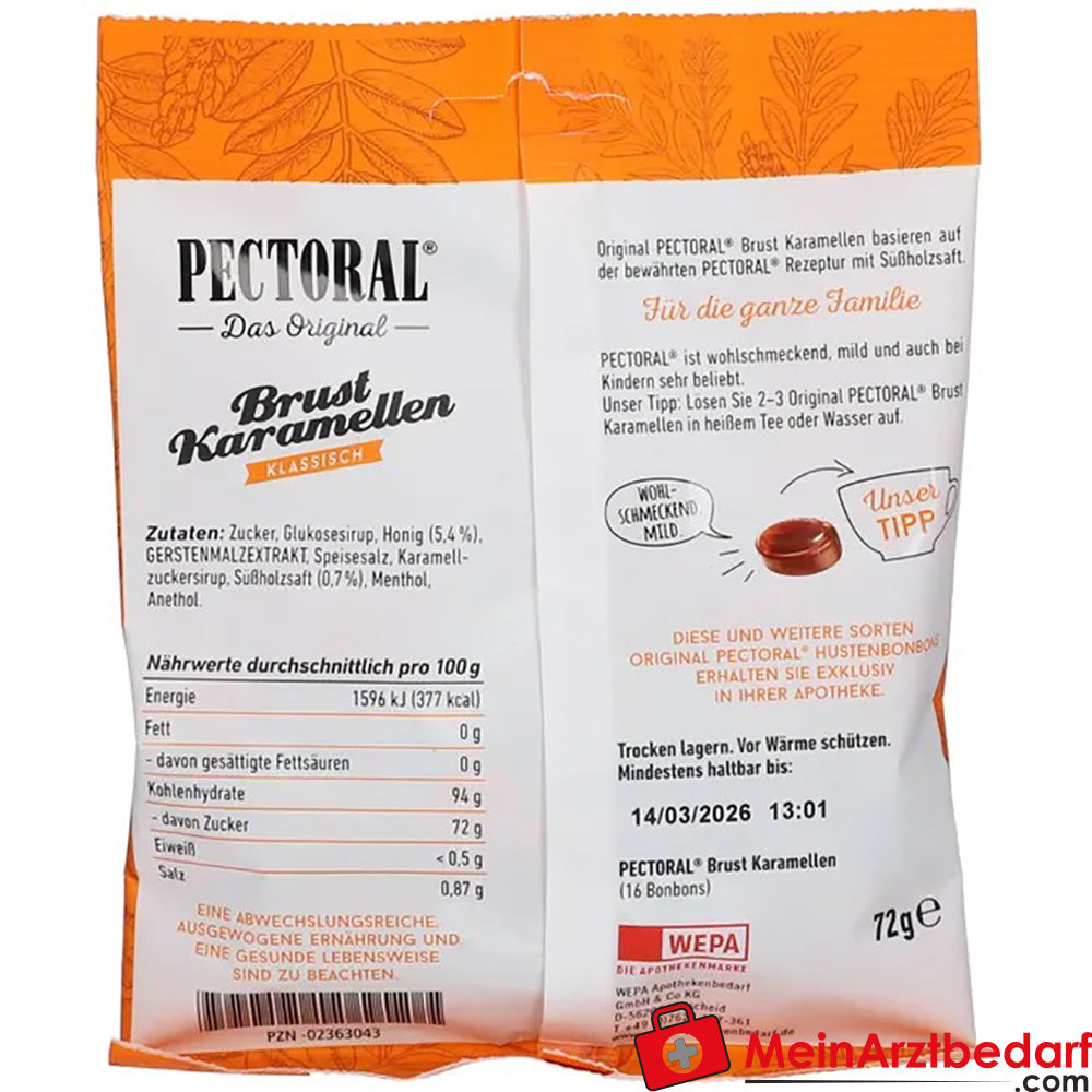 Original PECTORAL® Brust-Karamellen, 72g.