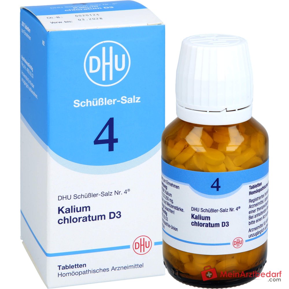 DHU Biochimie 4 Kalium Chloratum D3 Comprimés, 200 pcs.