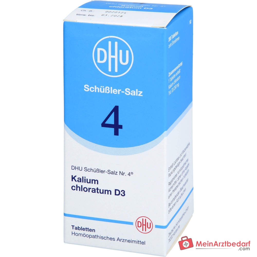 DHU Biochimie 4 Kalium Chloratum D3 Comprimés, 200 pcs.