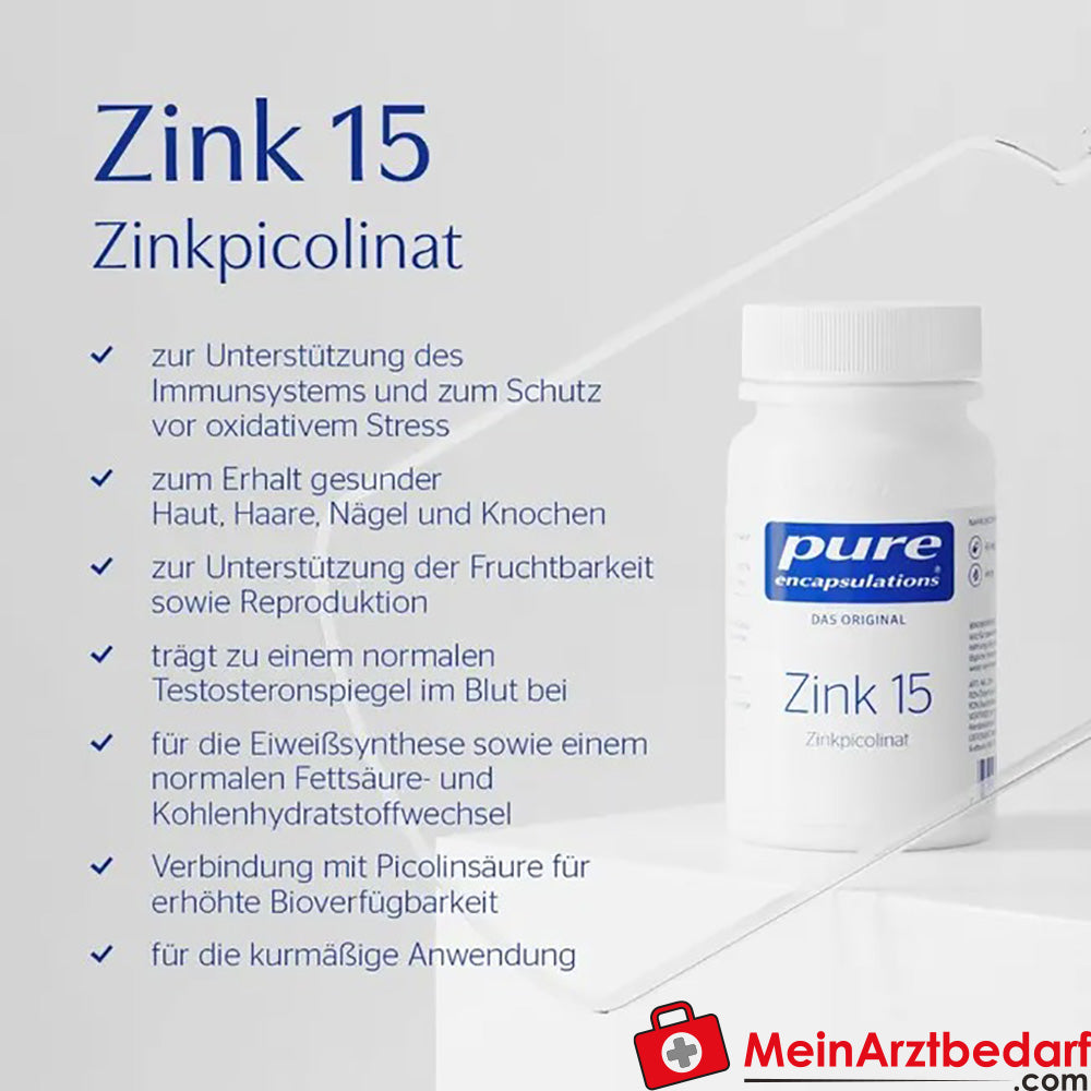 Pure Encapsulations Zinc 15 Picolinate de zinc 15 mg Gélules 60 pièces