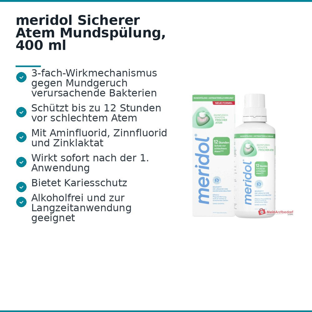 Enjuague bucal meridol Aliento Seguro, 400 ml