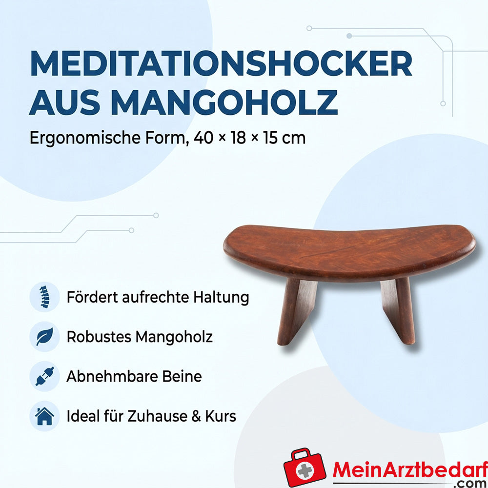 Taburete de meditación Berk de madera de mango ergonómico 40×18×15 cm patas desmontables