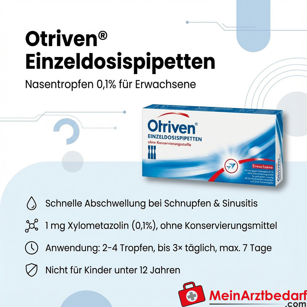Otriven contre le rhume Gouttes nasales 0,1% (xylométazoline) 40 x 0,3 ml