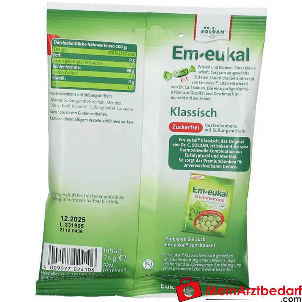 Em-eukal® Klassisch zuckerfrei, 75g.