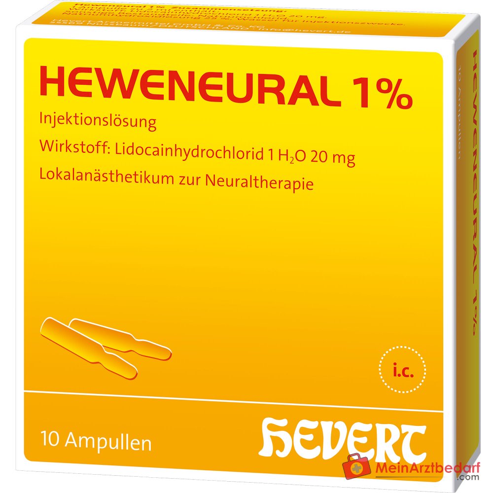 Hevert Heweneural 1% solution injectable, 100 x 2 ml