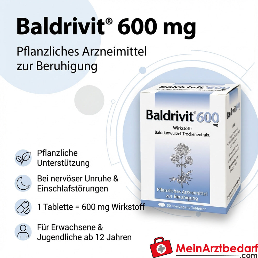 Baldrivit 600 mg tabletki lek ziołowy na niepokój nerwowy i zaburzenia snu