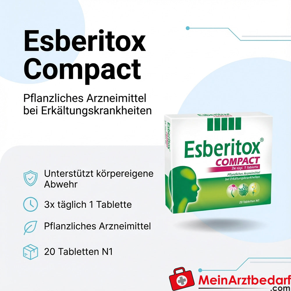 Comprimés Esberitox Compact en cas de rhume et d'infection grippale