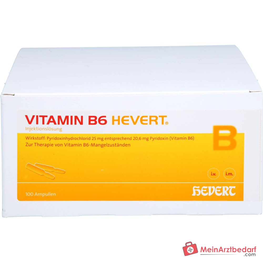 Hevert Vitamina B6 Piridossina soluzione iniettabile fiale, 100 pezzi