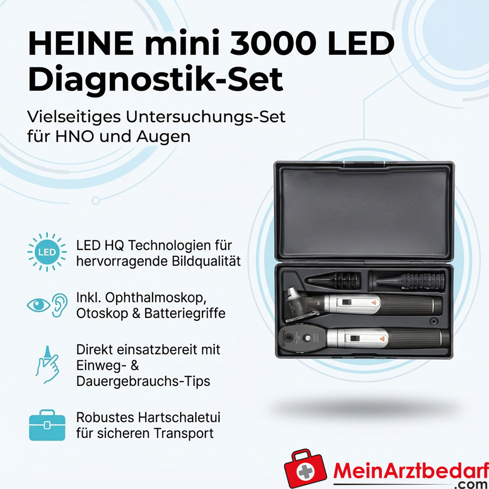 HEINE mini 3000 LED Diagnostik Set, Ophthalmoskop und Otoskop