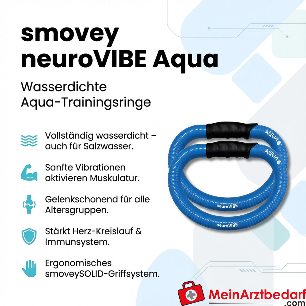 smovey neuroVIBE Aqua Anneaux d'entraînement aquatiques étanches paire bleue, 0,55 kg par anneau