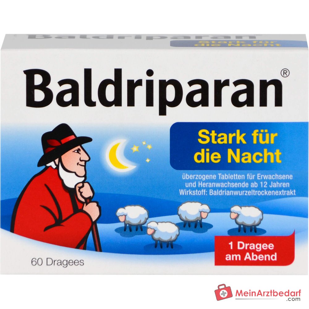 Baldriparan Stark für die Nacht Baldrianwurzel-Trockenextrakt 441,35 mg Dragees