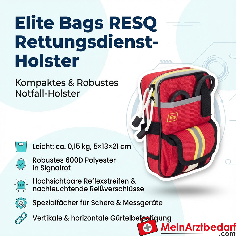 Elite Bags RESQ étui de sauvetage rouge 600D polyester 5×13×21 cm sac banane d'urgence