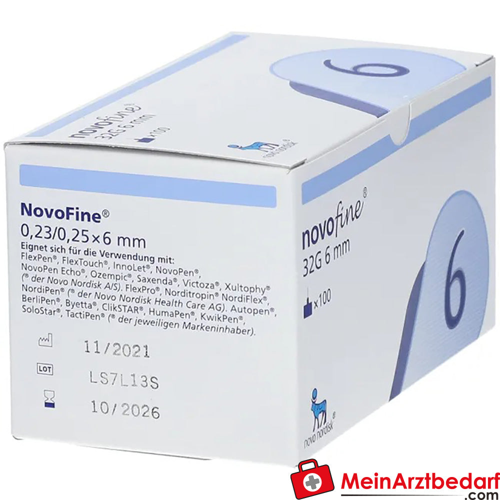 NovoFine® 6mm 32g TIP etw Injektionsnadeln, 100 St..