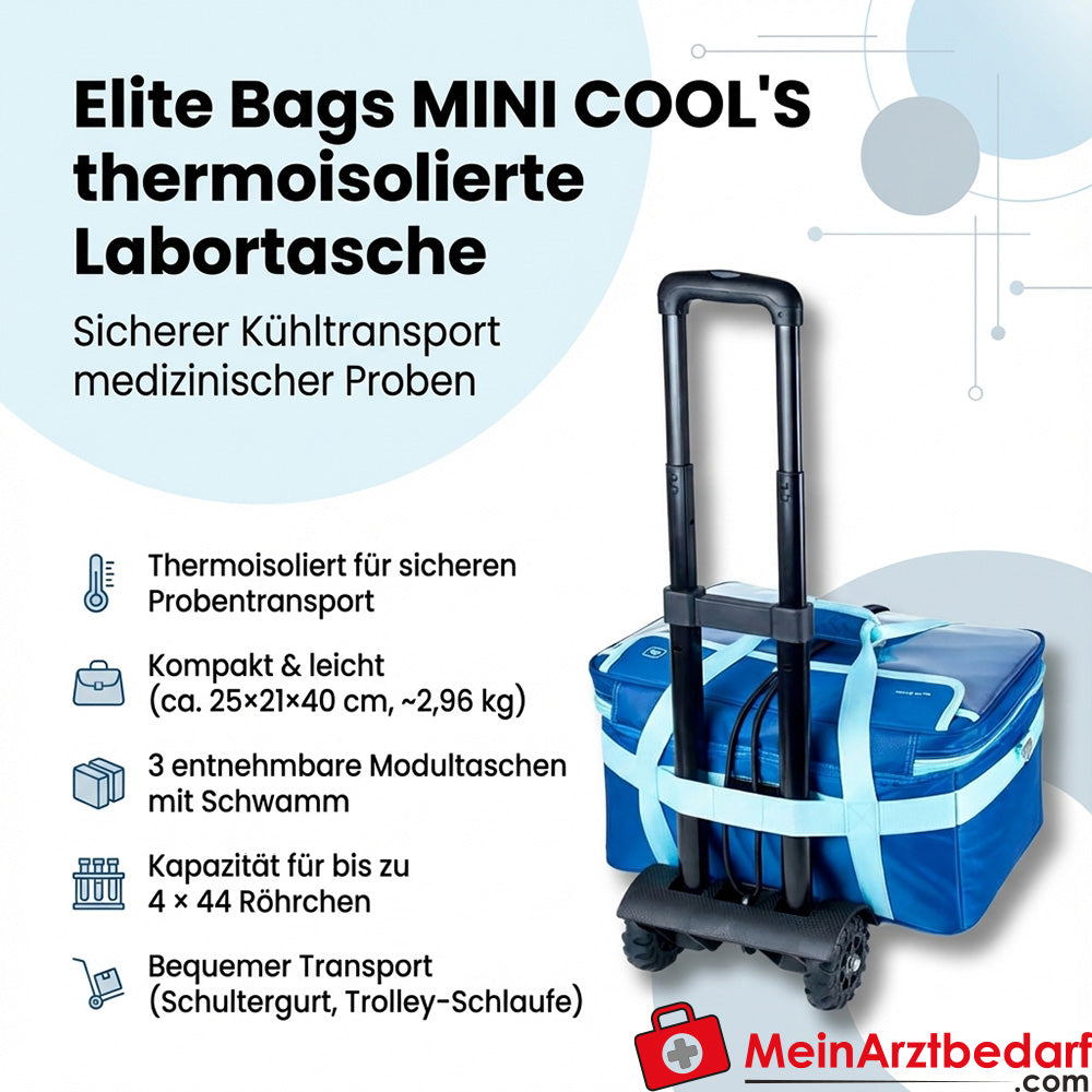 Elite Bags MINI COOL'S bolsa de laboratorio con aislamiento térmico 25 x 21 x 40 cm, azul