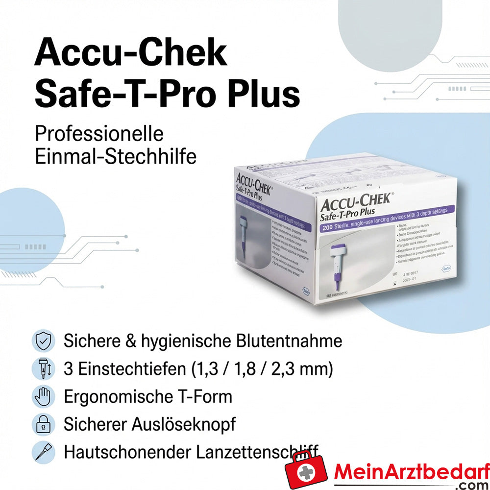Dispositivo de punción desechable Accu-Chek Safe-T-Pro Plus, 200 unidades