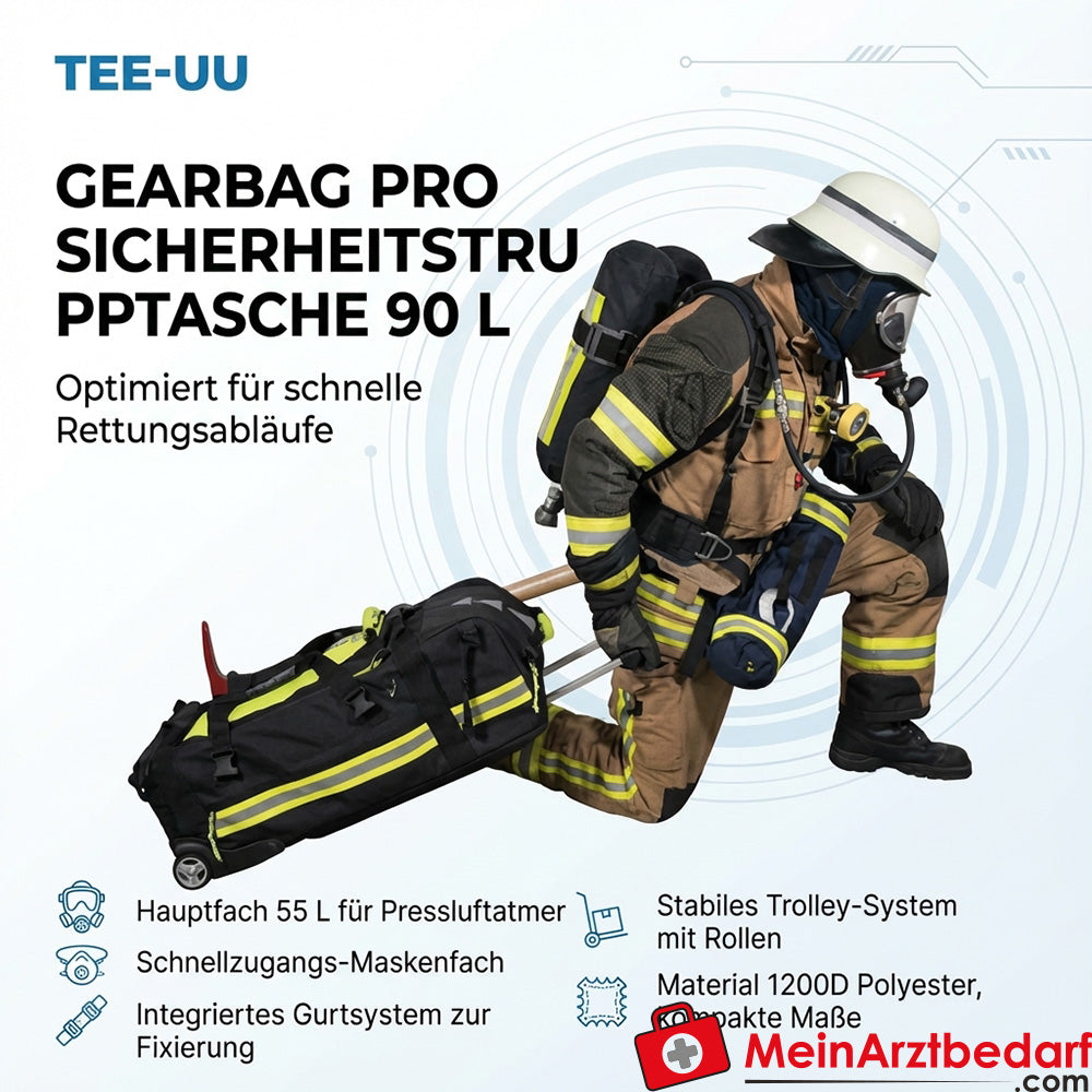 TEE-UU GEARBAG PRO bolsa de seguridad para tropas 90 L, poliéster 1200D, negro