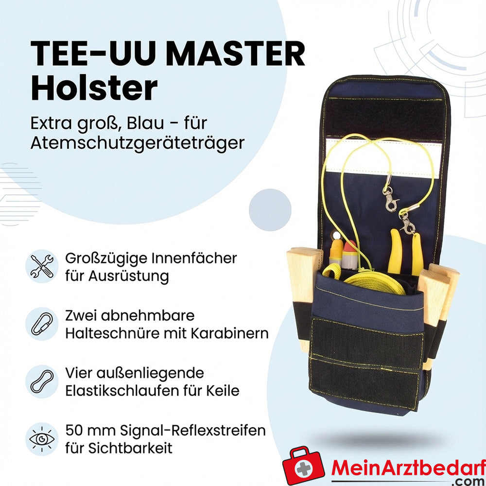 Funda TEE-UU MASTER extra grande azul para usuarios de equipos de respiración Fijación VARIO Tiras reflectantes de 50 mm