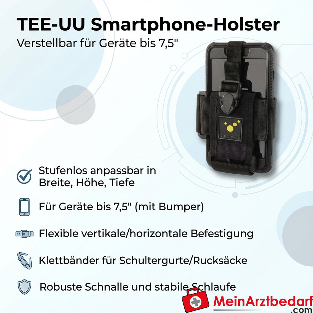 TEE-UU RING XL Smartphone-Holster schwarz, verstellbar für bis 7,5 Zoll