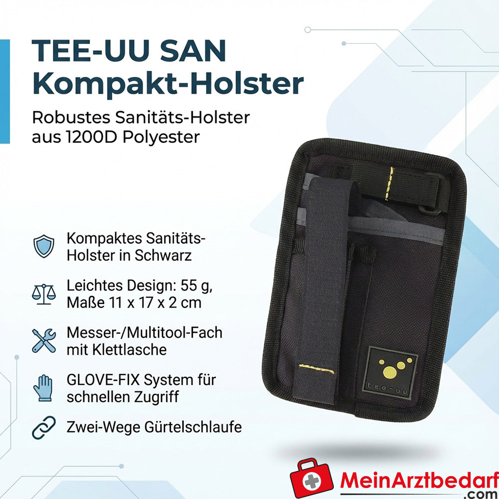 TEE-UU SAN funda compacta poliéster 1200D negro 11x17x2 cm GLOVE-FIX