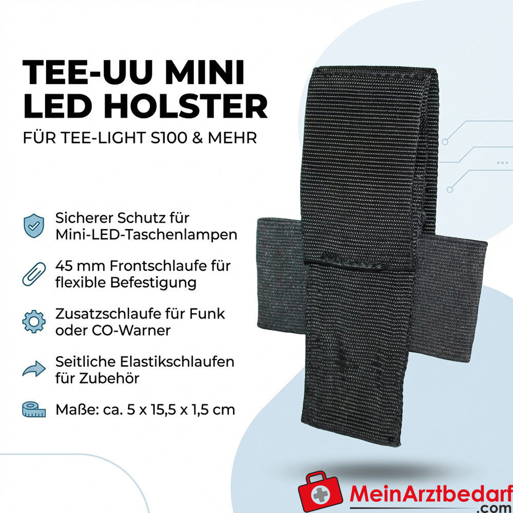 Kabura na latarkę TEE-UU MINI LED do TEE-LIGHT S100, czarny polipropylen, 5 × 15,5 × 1,5 cm