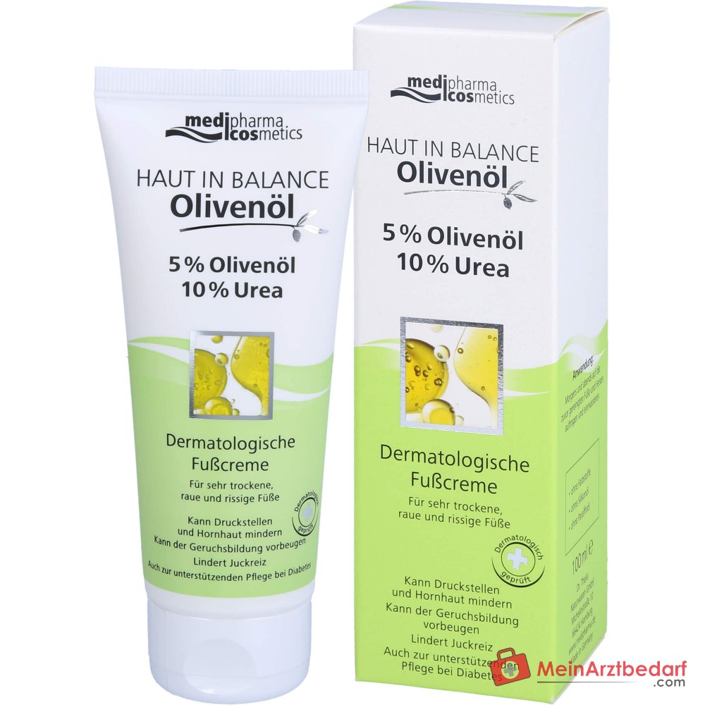 medipharma cosmetics Haut in Balance Olivenöl Dermatologische Fußcreme, 100 ml