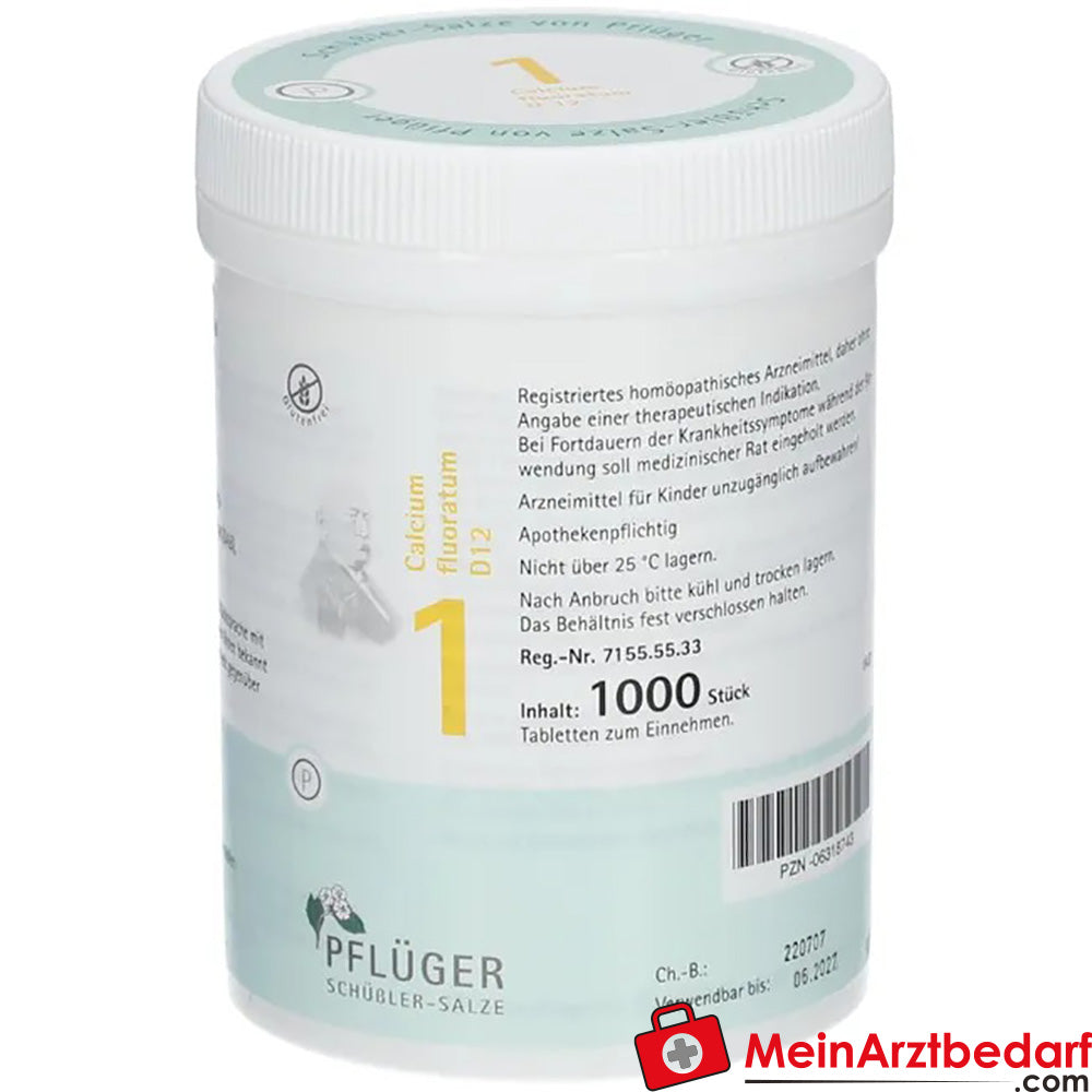 Biochemie Pflüger® N.º 1 Calcium fluoratum D12 250 mg Comprimidos 4000 unidades