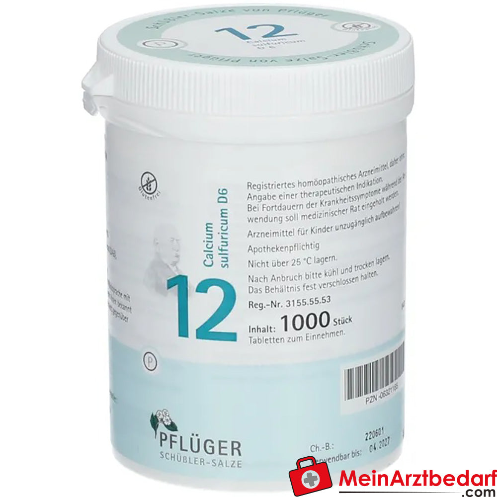 Biochimie Pflüger n°12 Calcium sulfuricum D6 250 mg Comprimés 100 unités.