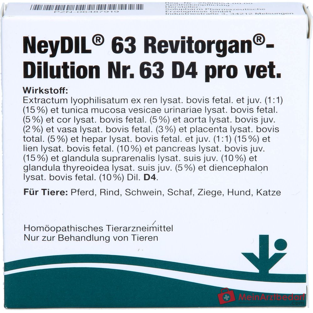 NeyDIL 63 Revitorgan D4 pro dierenarts homeopathisch geneesmiddel oplossing voor injectie 5 x 2 ml