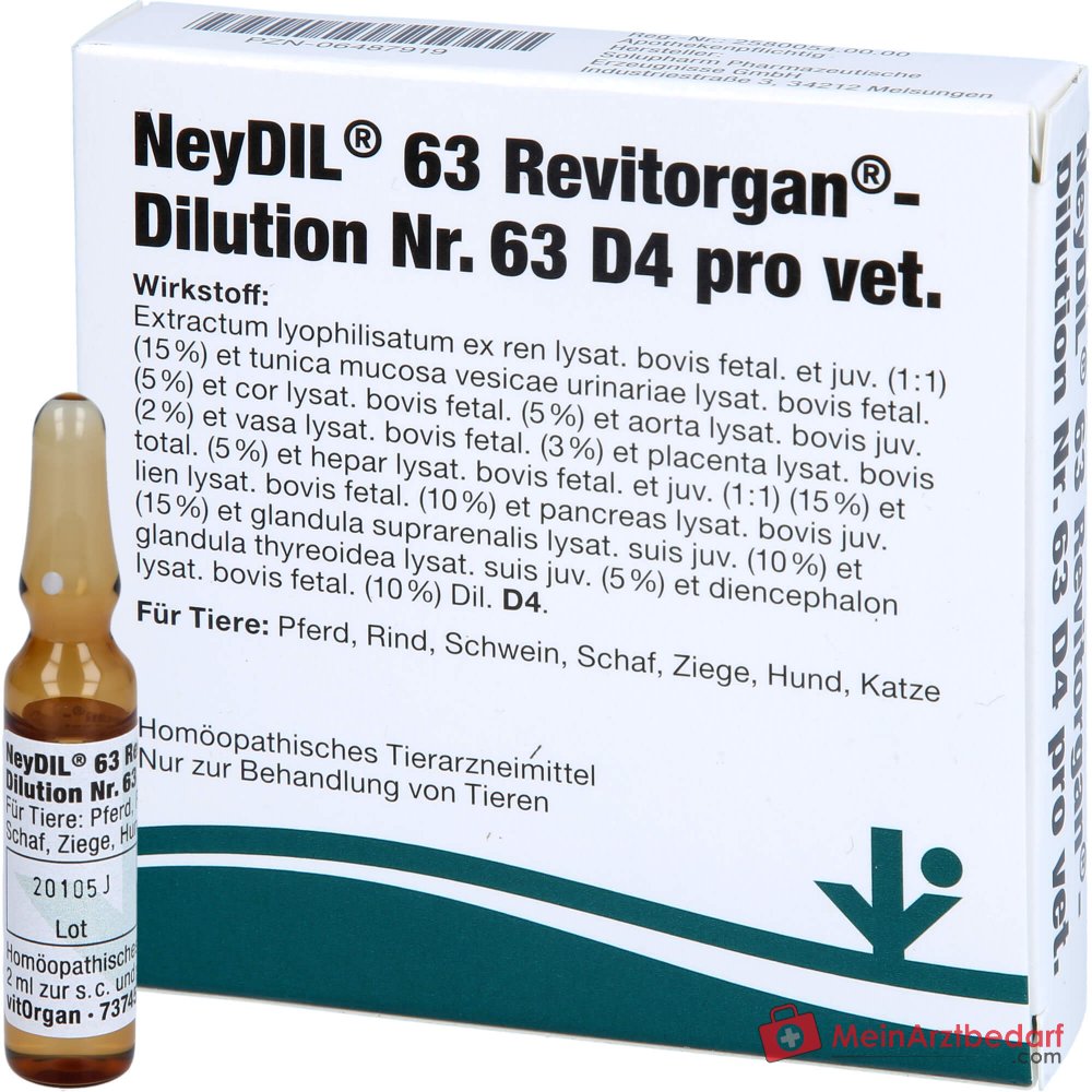 NeyDIL 63 Revitorgan D4 pro dierenarts homeopathisch geneesmiddel oplossing voor injectie 5 x 2 ml