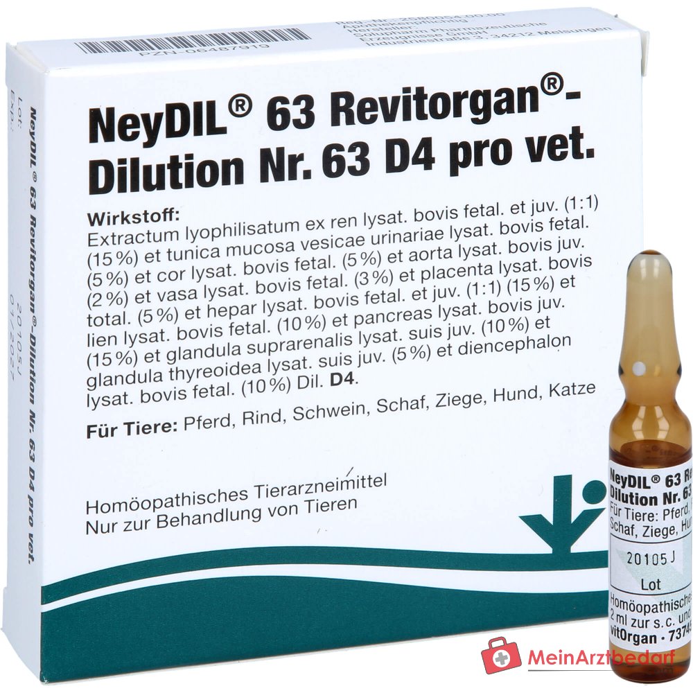 NeyDIL 63 Revitorgan D4 pro dierenarts homeopathisch geneesmiddel oplossing voor injectie 5 x 2 ml