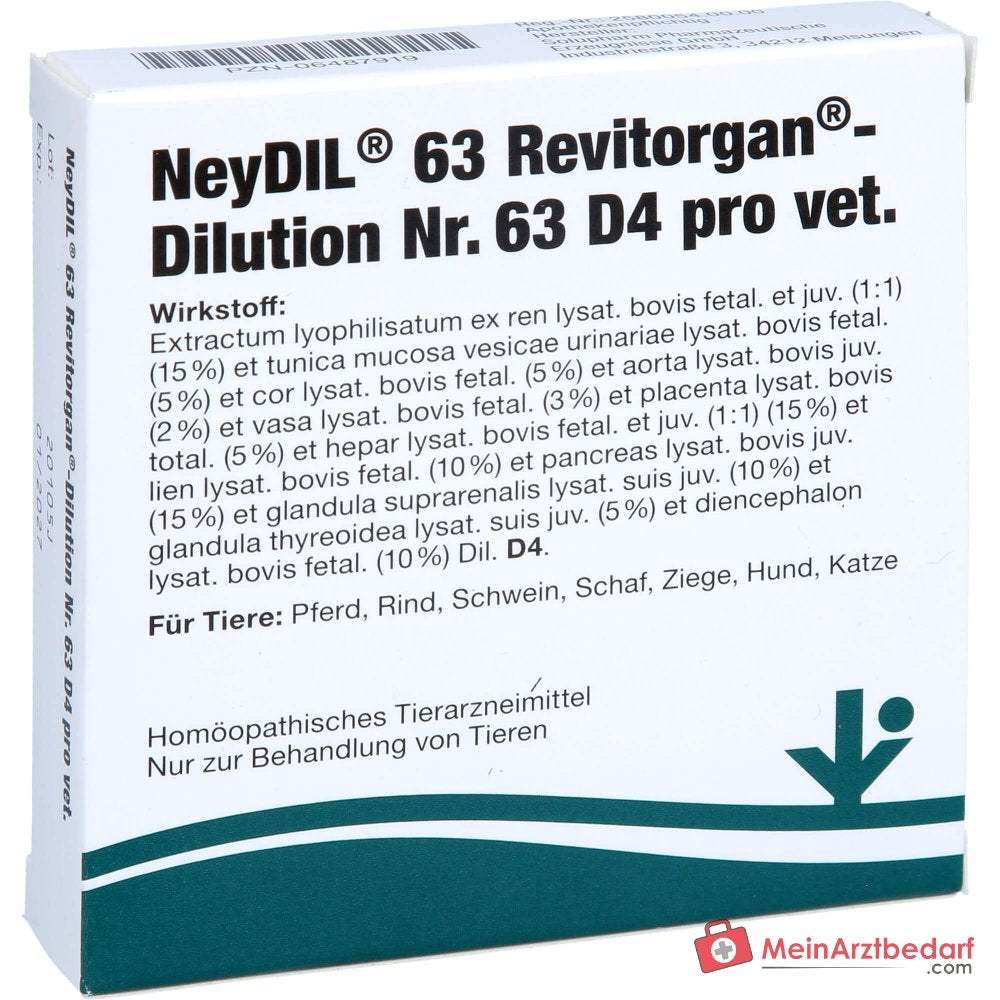 NeyDIL 63 Revitorgan D4 pro dierenarts homeopathisch geneesmiddel oplossing voor injectie 5 x 2 ml