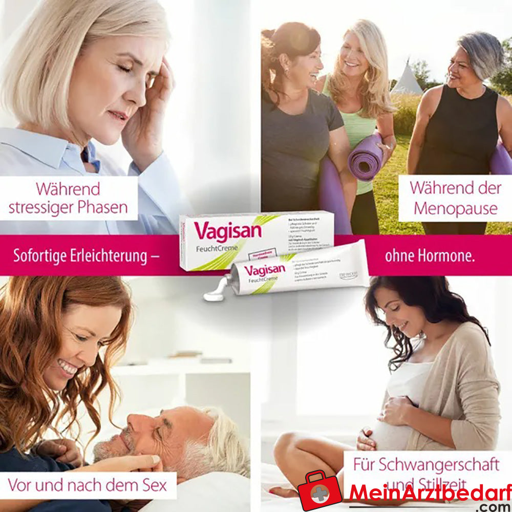 Vagisan FeuchtCreme: Hormonfreie Vaginalcreme bei trockener Scheide – auch vor dem Geschlechtsverkehr, 50g.
