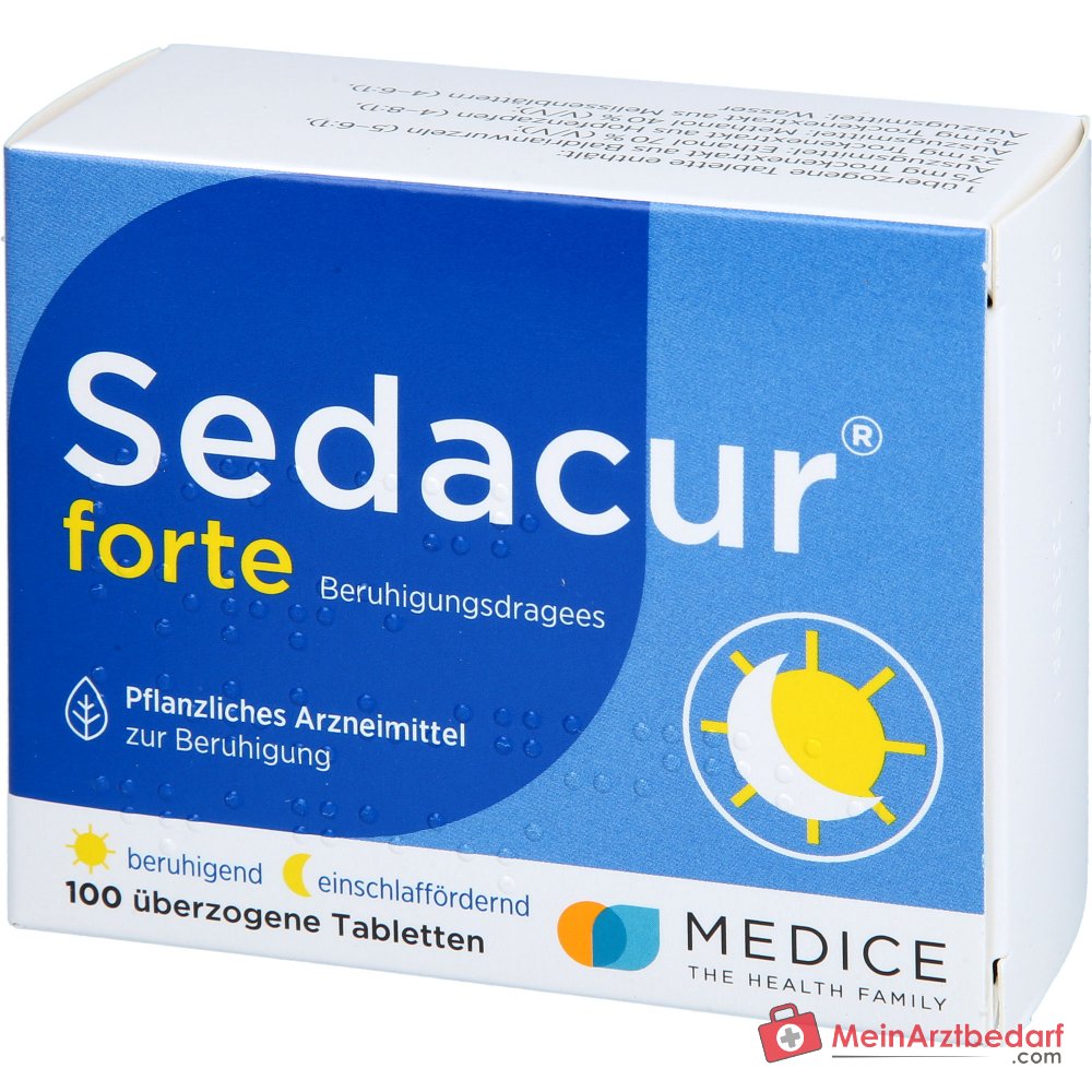 Sedacur forte Baldrian 75 mg Melisse 45 mg Hopfen 23 mg Dragees, 100 St.