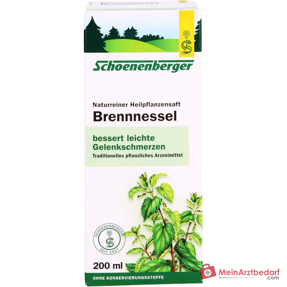 Schoenenberger Naturczysty sok z pokrzywy, sok z ziela pokrzywy tłoczony, 200 ml