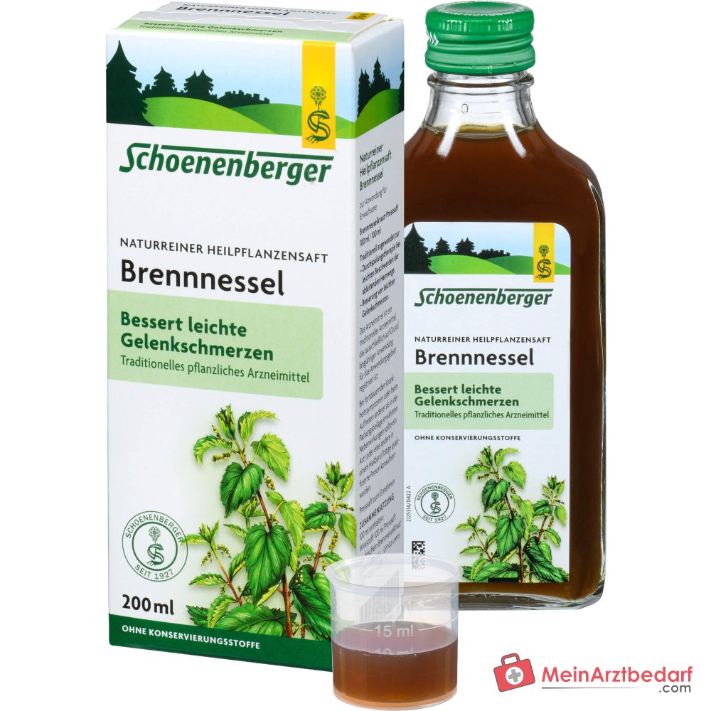 Schoenenberger Naturczysty sok z pokrzywy, sok z ziela pokrzywy tłoczony, 200 ml