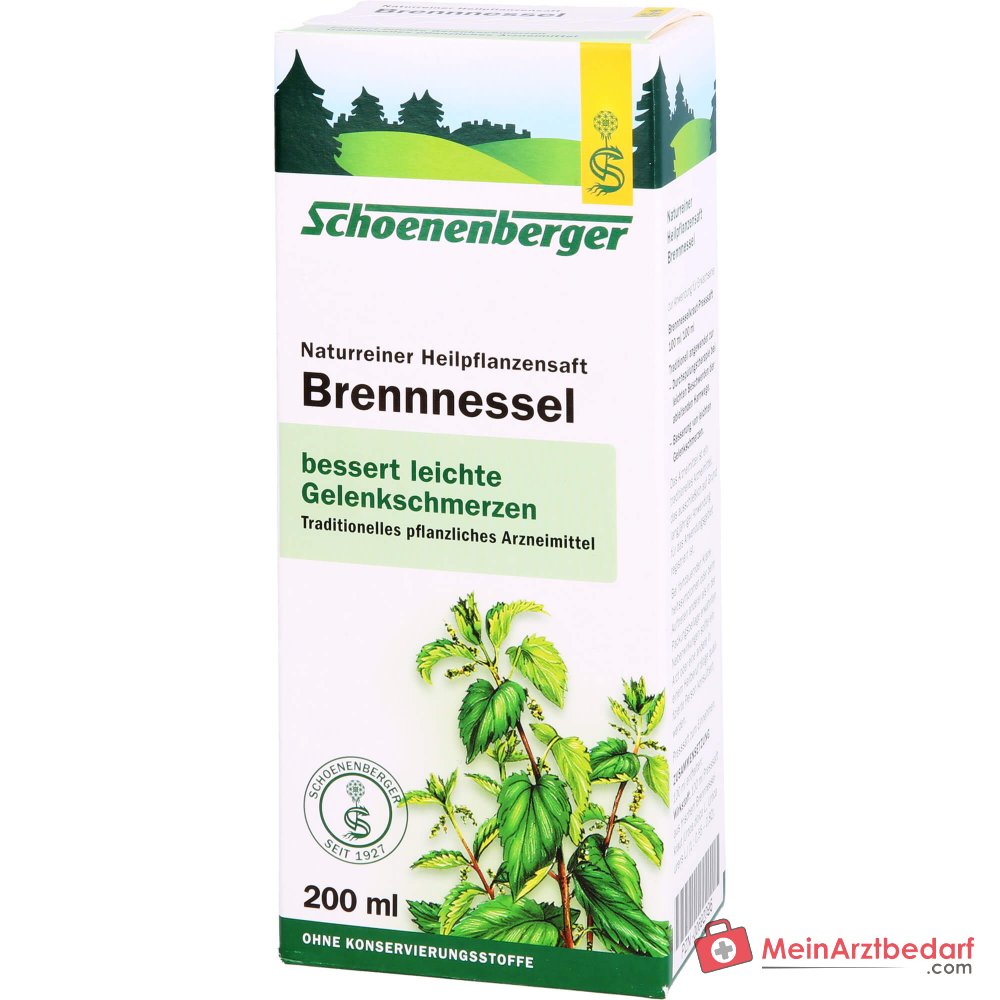 Schoenenberger Naturczysty sok z pokrzywy, sok z ziela pokrzywy tłoczony, 200 ml