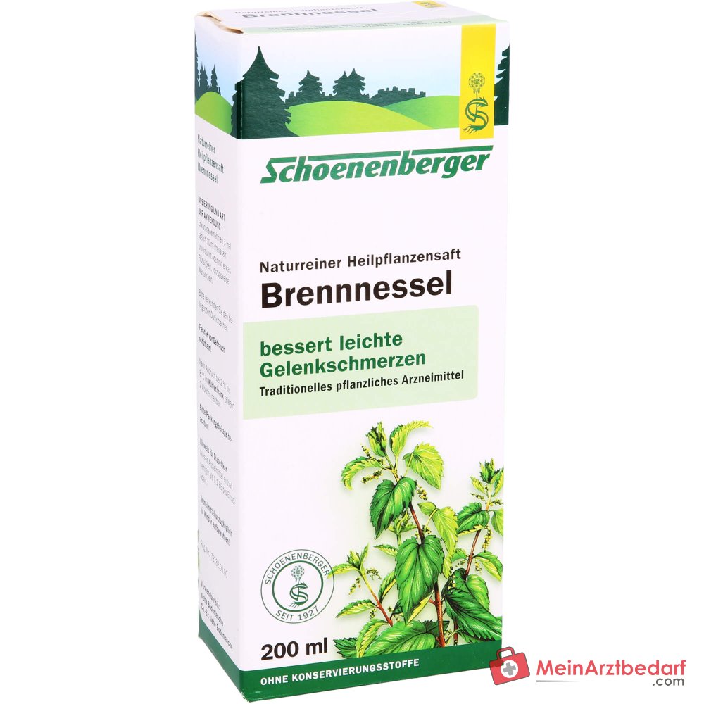 Schoenenberger Naturczysty sok z pokrzywy, sok z ziela pokrzywy tłoczony, 200 ml