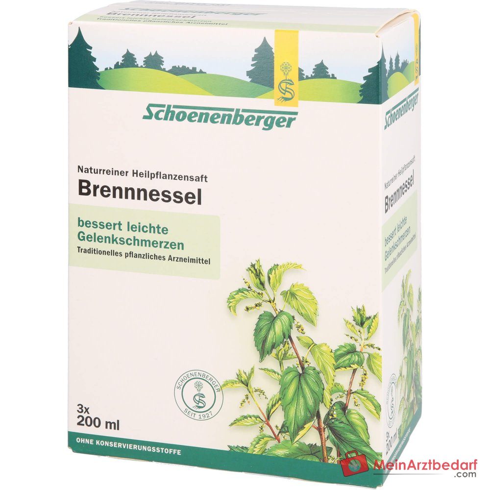 Schoenenberger Naturczysty sok z pokrzywy, sok z ziela pokrzywy tłoczony, 200 ml