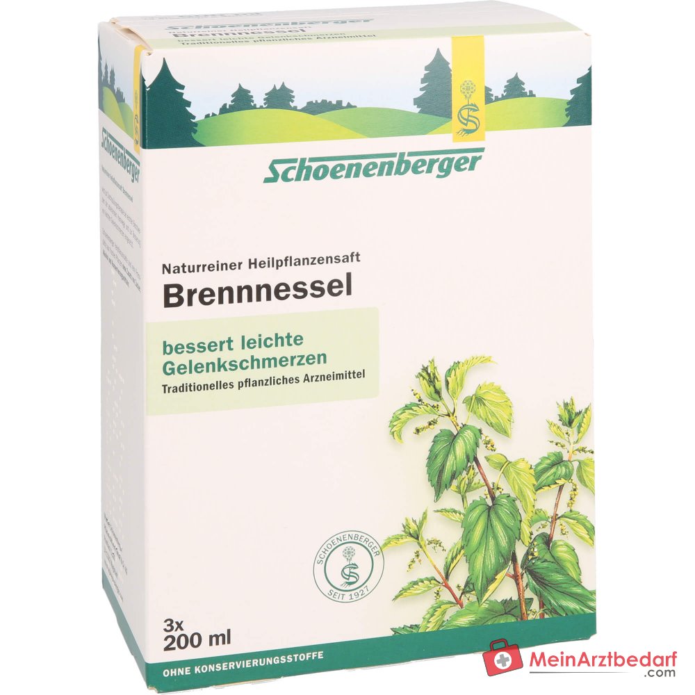 Schoenenberger Naturczysty sok z pokrzywy, sok z ziela pokrzywy tłoczony, 200 ml