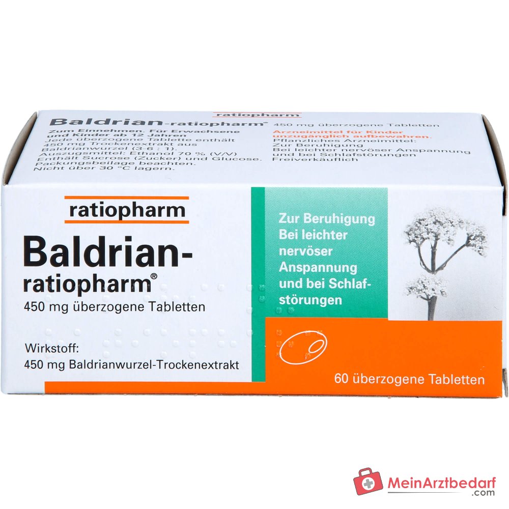 ratiopharm Valeriaan-ratiopharm Valeriaanwortel-droogextract Omhulde Tabletten, 60 stuks.