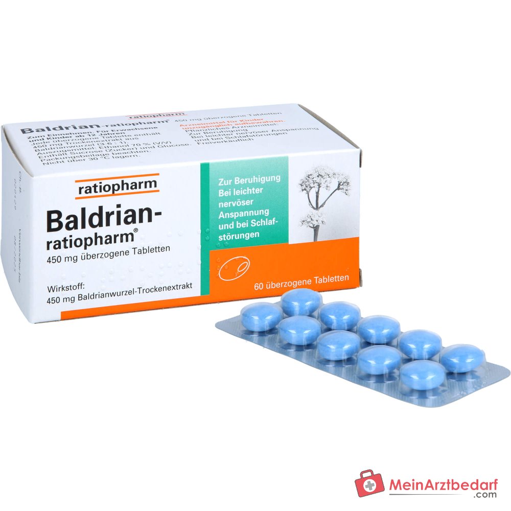 ratiopharm Valeriaan-ratiopharm Valeriaanwortel-droogextract Omhulde Tabletten, 60 stuks.