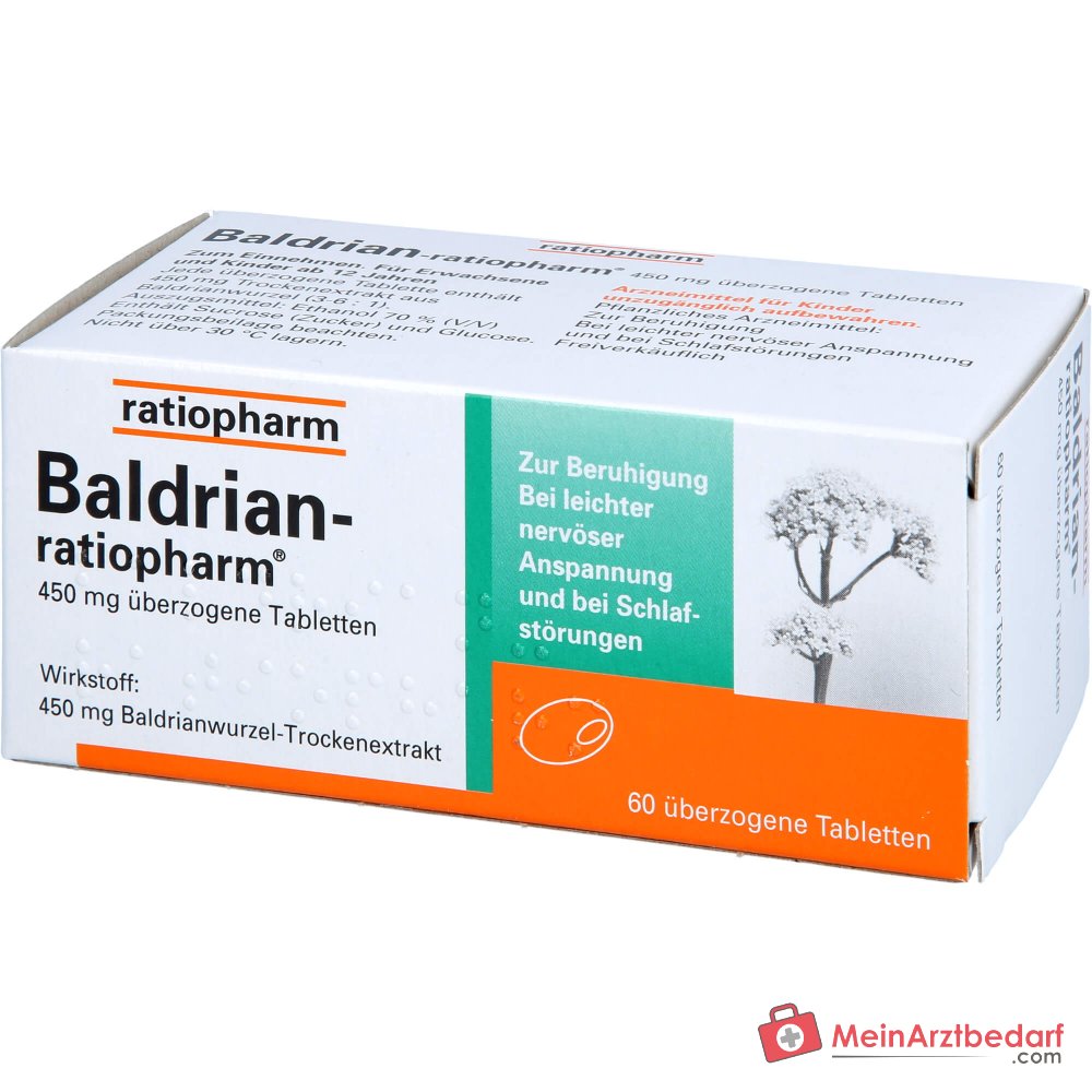 ratiopharm Valeriaan-ratiopharm Valeriaanwortel-droogextract Omhulde Tabletten, 60 stuks.