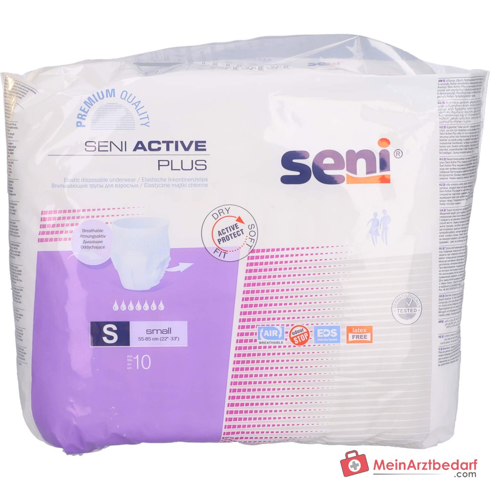 Seni Active Plus S culotte d'incontinence à usage unique taille S respirante avec indicateur d'humidité et protection anti-fuite latérale